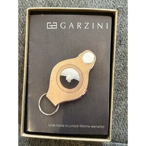 NIB Garzini Apple Tag Leather Key Chain